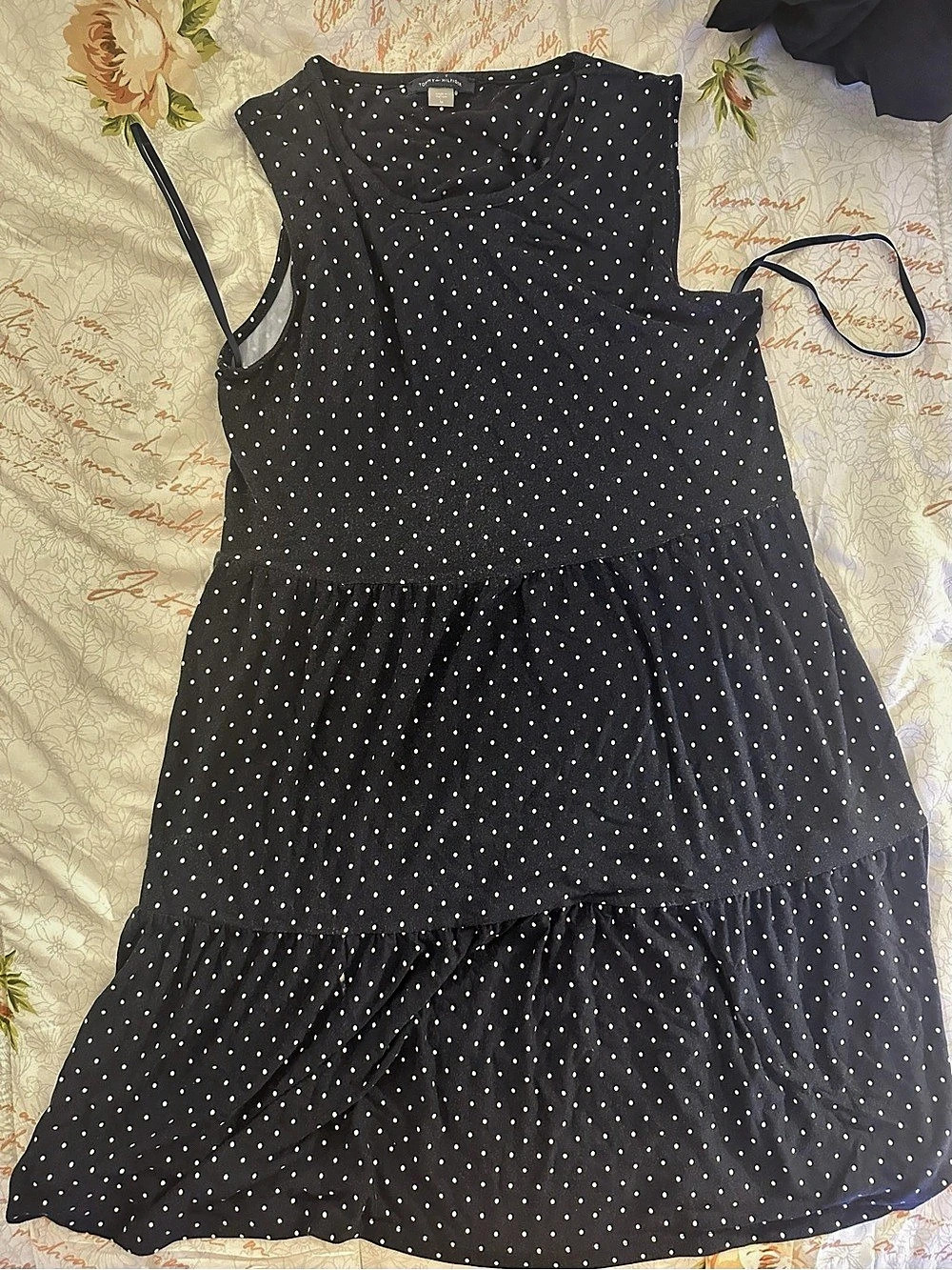 Tommy Hilfiger Polka Dot Mini Dress in Black & White Size Medium